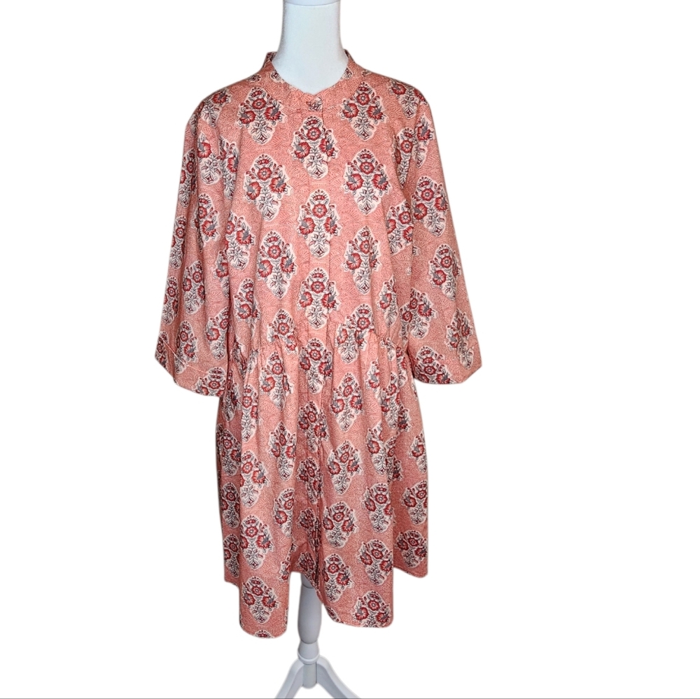 Tuckernuck Peach Floral Print Long-Sleeve Dress